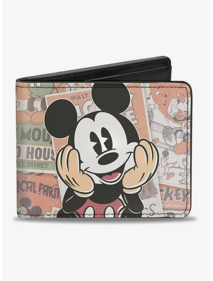 Cheapest π Disney Mickey Mouse Classic Sitting Pose Close Up Comics Bi-Fold Wallet π