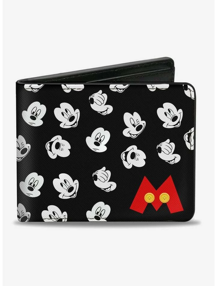 Cheapest π Disney Mickey Mouse Expressions Button Logo Bi-Fold Wallet π₯°