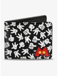 New ⭐ Disney Mickey Mouse M Icon Hand Gestures Bi-Fold Wallet 😉