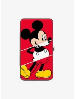 Best Sale 👏 Disney Mickey Mouse Classic Pose The True Original Stripe Hinged Wallet 😉