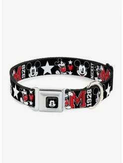 Hot Sale 😍 Disney Classic Mickey Mouse 1928 Collage 🐶 Dog Collar Seatbelt Buckle 🎉