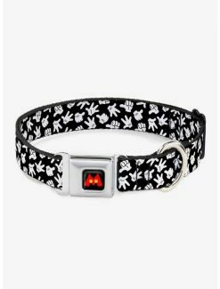 Best Sale ⭐ Disney Mickey Mouse Hand Gestures Scattered 🐶 Dog Collar Seatbelt Buckle 👍