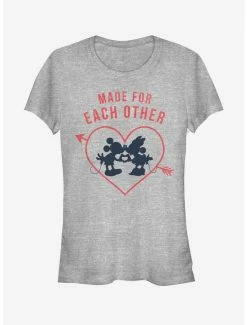 Outlet ❤️ Disney Mickey Mouse Heart Polka Dot Silhouette 👧 Girls T-Shirt 🤩