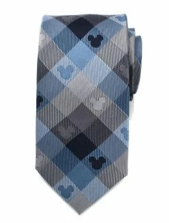 Cheapest 🔔 Disney Mickey Mouse Blue Plaid Mens Tie 🛒