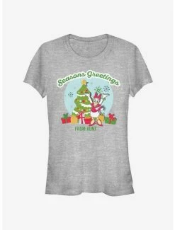 Outlet 🌟 Disney Daisy Duck Holiday Seasons Greetings From Aunt Classic 👧 Girls T-Shirt 😍