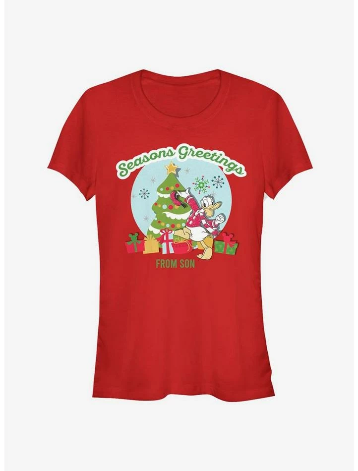 Discount π Disney Donald Duck Holiday Seasons Greetings From Son Classic π§ Girls T-Shirt π