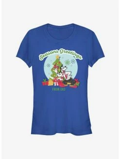 Promo 😉 Disney Goofy Seasons Greetings From Dad Classic 👧 Girls T-Shirt 🛒