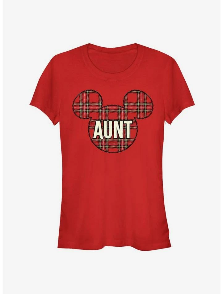 Cheap π Disney Mickey Mouse Head Plaid Aunt Classic π§ Girls T-Shirt βοΈ - Image 3