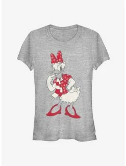 Flash Sale 🧨 Disney Daisy Duck Holiday Snowflake Outfit Classic 👧 Girls T-Shirt 🧨