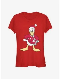 Top 10 🎉 Disney Donald Holiday Santa Hat Classic 👧 Girls T-Shirt 🔥