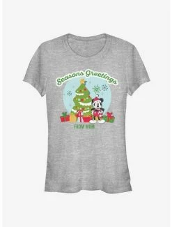 Best Pirce 🛒 Disney Mickey Mouse Holiday Seasons Greetings From Mom Classic 👧 Girls T-Shirt ❤️