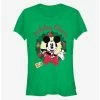 New ✨ Disney Mickey Mouse Holiday Cheers Wreath Classic 👧 Girls T-Shirt 🥰