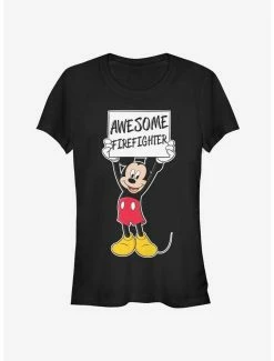 Cheap 🔥 Disney Mickey Mouse Awesome Firefighter Classic 👧 Girls T-Shirt ✔️
