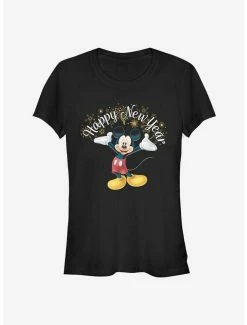 Cheapest 👍 Disney Mickey Mouse Happy New Year Fireworks Classic 👧 Girls T-Shirt ❤️