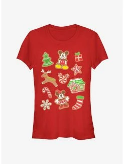 Deals ✨ Disney Mickey Mouse Holiday Gingerbread Classic 👧 Girls T-Shirt 🧨
