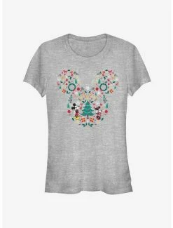 Cheapest 💯 Disney Mickey Mouse Head Holiday Filled Classic 👧 Girls T-Shirt 🥰