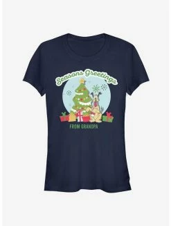 Coupon ❤️ Disney Pluto Holiday Seasons Greetings From Grandpa Classic 👧 Girls T-Shirt 🧨