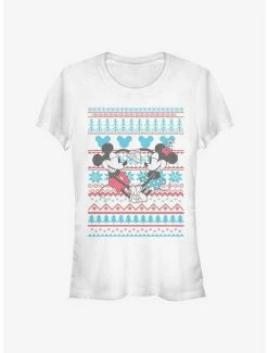 Buy 🎁 Disney Mickey Mouse And Minnie Mouse Holiday Sweater Classic 👧 Girls T-Shirt 😀