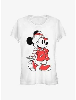 Promo 🛒 Disney Mickey Mouse Winter Holiday Outfit Classic 👧 Girls T-Shirt ✔️