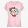 Budget ✔️ Disney Mickey Mouse Vintage 🎁 Christmas Wreath Classic 👧 Girls T-Shirt 👍