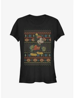 Coupon 😀 Disney Mickey Mouse Vintage Holiday Sweater Classic 👧 Girls T-Shirt ❤️