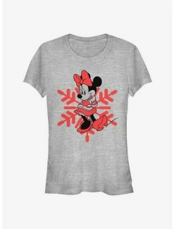 Discount 🔔 Disney Minnie Mouse Holiday Snowflake Classic 👧 Girls T-Shirt ✔️