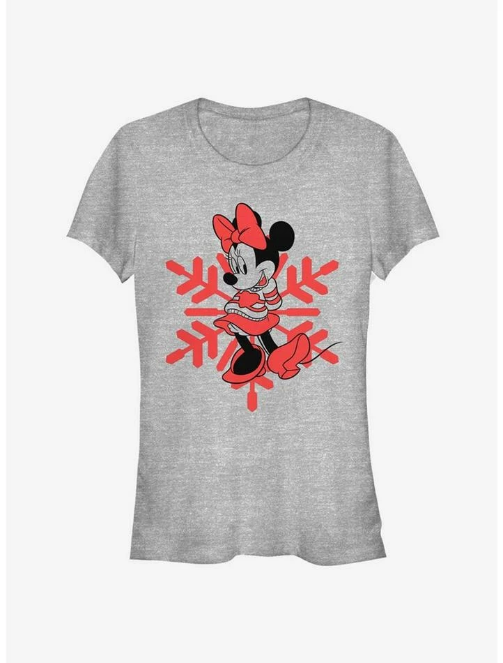 Discount ๐ Disney Minnie Mouse Holiday Snowflake Classic ๐ง Girls T-Shirt โ๏ธ