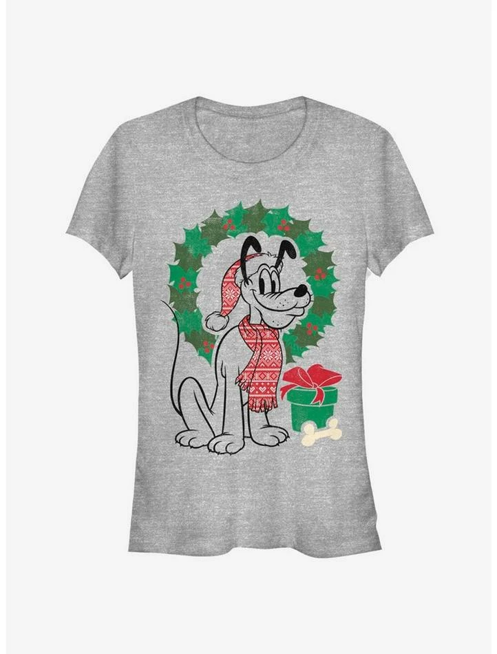 Top 10 π Disney Pluto Holiday Wreath Outline Classic π§ Girls T-Shirt π₯