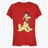 Coupon ⭐ Disney Pluto Holiday Hat Classic 👧 Girls T-Shirt 🌟