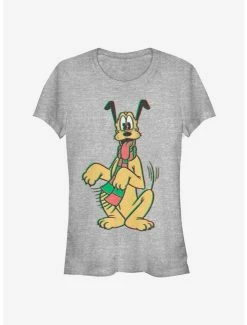 Best Pirce 😉 Disney Pluto Happy Holiday Scarf Classic 👧 Girls T-Shirt 🧨
