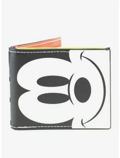 Cheapest π Disney Mickey Mouse Face Text Badge Bifold Wallet π€©