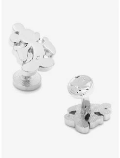 Cheap ⭐ Disney Mickey Mouse Silver Mickey Mouse Silhouette Cufflinks ⌛