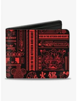 Discount ⌛ Disney Mickey Mouse Tasting China Collage Bi-fold Wallet ❤️