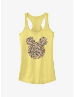 Cheapest 💯 Disney Mickey Mouse Floral Mickey Head 👧 Girls Tank 🥰