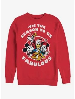 Wholesale ✔️ Disney Mickey Mouse Holiday Fabulous Holiday Crew Sweatshirt 🧨