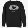 Budget 💯 Disney Mickey Mouse Glove Heart Crew Sweatshirt ✨