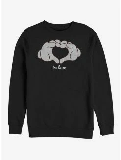 Budget 💯 Disney Mickey Mouse Glove Heart Crew Sweatshirt ✨