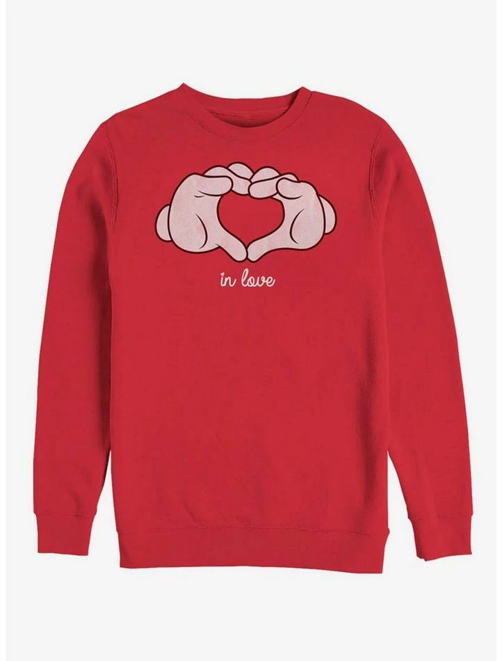 Brand new β€οΈ Disney Mickey Mouse Glove Heart Crew Sweatshirt π₯