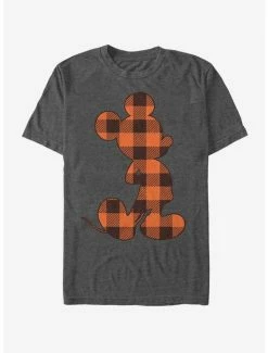 New 😍 Disney Mickey Mouse Autumn Buffalo Check Mickey T-Shirt 😍
