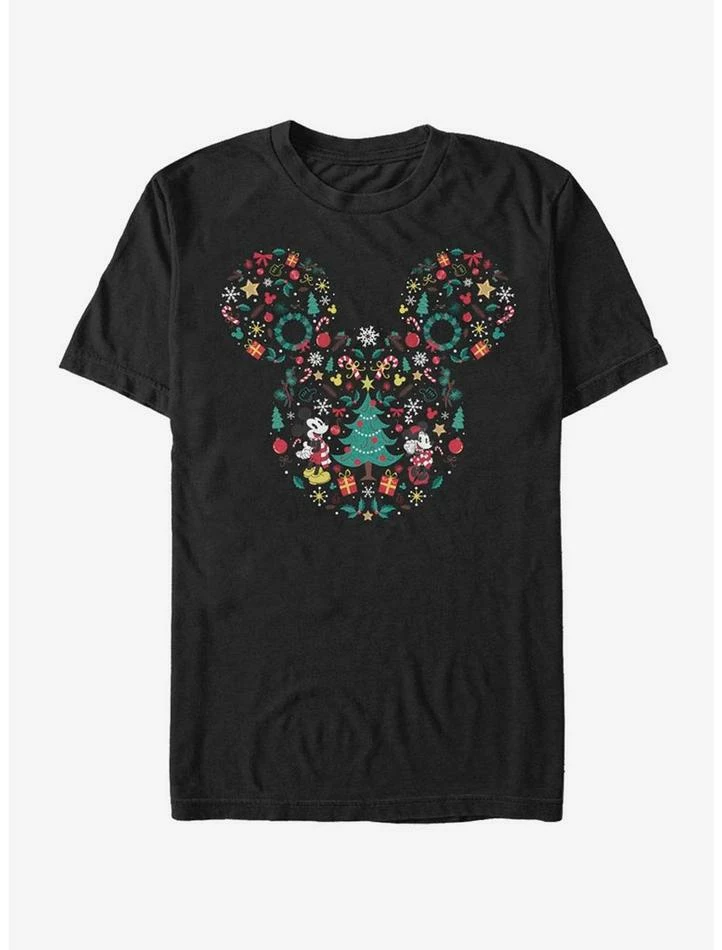 Discount 🌟 Disney Mickey Mouse Holiday Icon Ear Fill T-Shirt 😀
