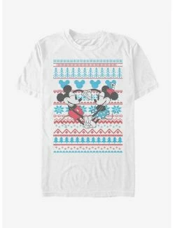 Discount ✨ Disney Mickey Mouse Holiday Mickey & Minnie Sweater T-Shirt ✨