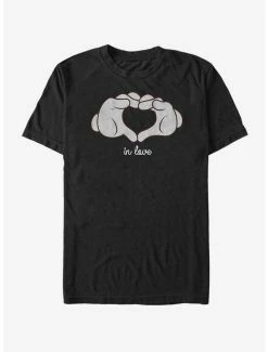 New ✔️ Disney Mickey Mouse Glove Heart T-Shirt 🎉