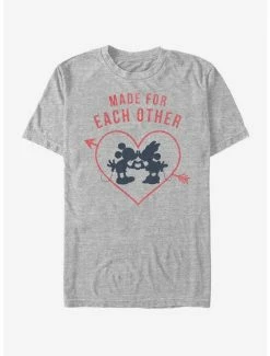 Budget 🥰 Disney Mickey Mouse Heart Polka Dot Silhouette T-Shirt 🎉