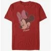 New ✔️ Disney Mickey Mouse Minnie Big Face Distressed T-Shirt ❤️