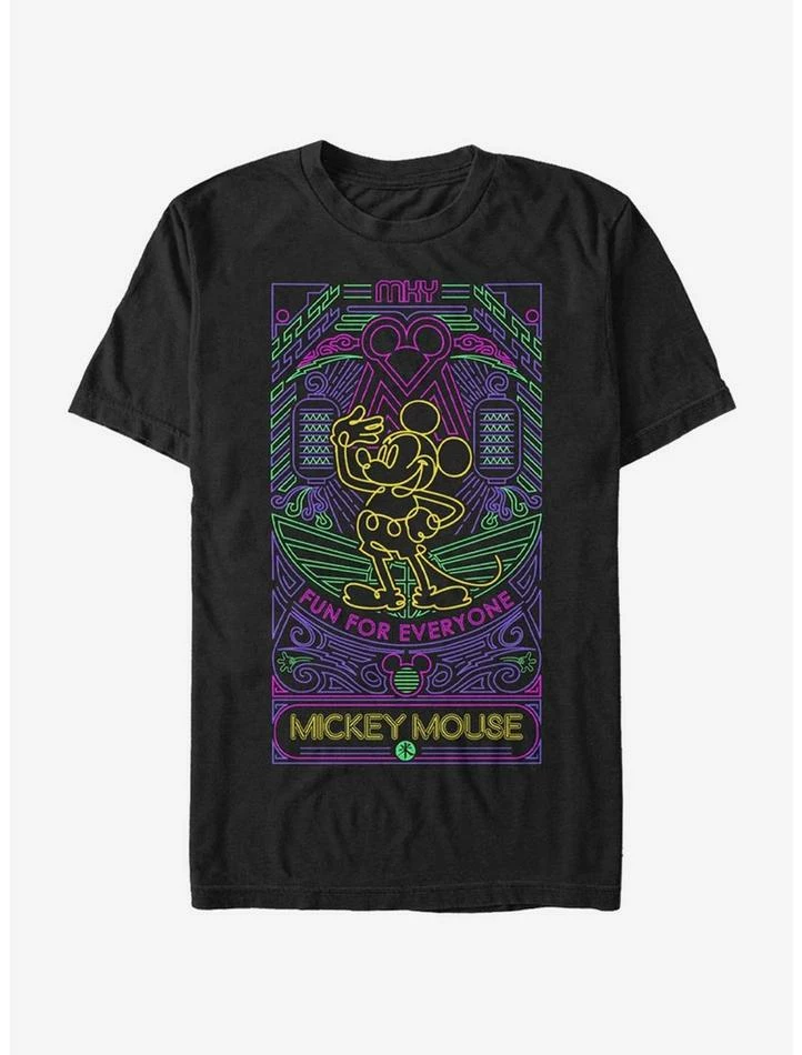 Best Pirce 🔔 Disney Mickey Mouse Neon Line Art T-Shirt ⭐