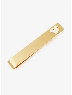 New 🥰 Disney Mickey Mouse Cut Out Gold Tie Bar 💯