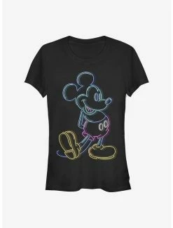 Cheap 🎁 Disney Mickey Mouse Neon Mickey 👧 Girls T-Shirt 🥰