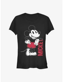 Discount 🎁 Disney Mickey Mouse Mickey Leaning 👧 Girls T-Shirt 🎉