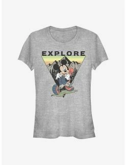 New 🎁 Disney Mickey Mouse Explore Mickey Travel 👧 Girls T-Shirt ✔️