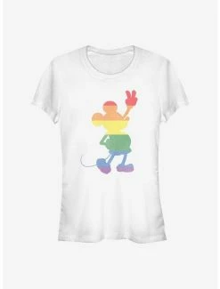 New 👍 Disney Mickey Mouse Love Is Love Pride Mickey 👧 Girls T-Shirt 🛒